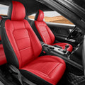 for Ford Mustang Seat Cover 2015-2026 Coupe Hardtop Nappa Leather Car Seat Cover Full Set (M-Red&Black)