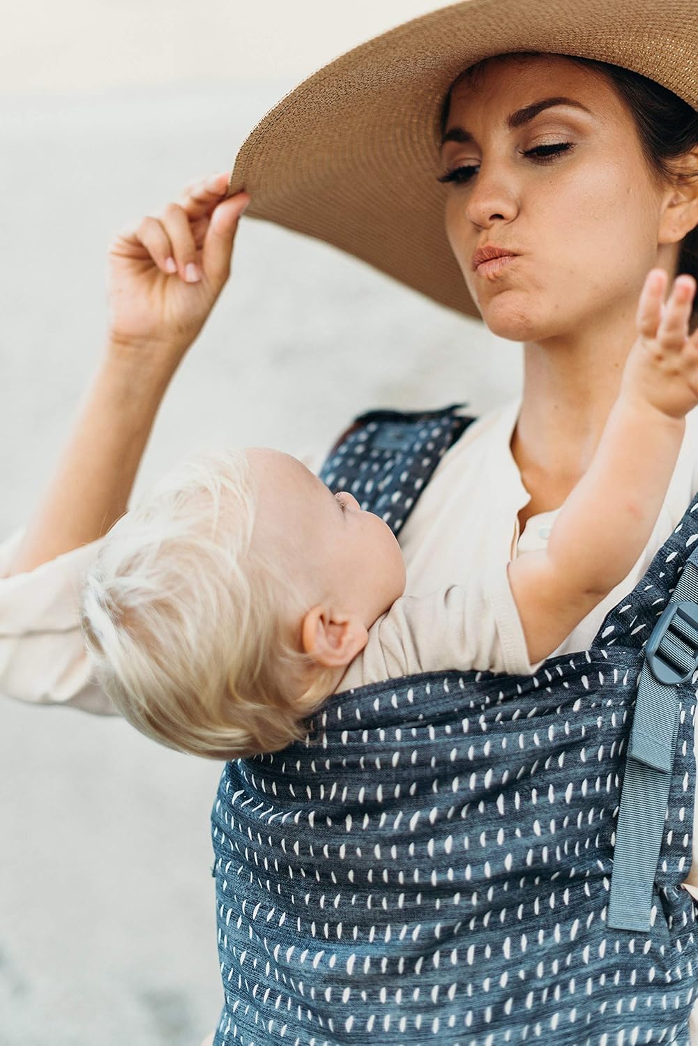 Boba X Baby Carrier - Newborn to Toddler Adjustable, 2-in-1 Convertible Front and Backpack Carrier 7 to 45 lbs, Ergonomic Baby Carrier with Crossable Straps (Denim Rain)