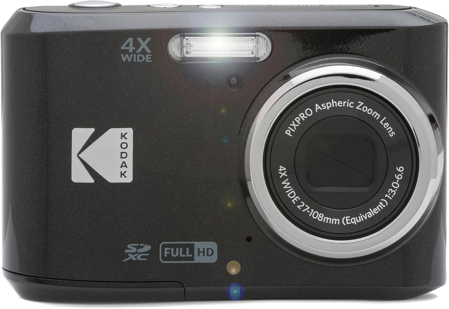 Kodak PIXPRO FZ45 16MP Digital Camera 4X Optical Zoom 27mm Wide Angle 1080P Full HD Video 2.7' LCD Camera (Black) + 64GB Card and Reader + Memory Wallet