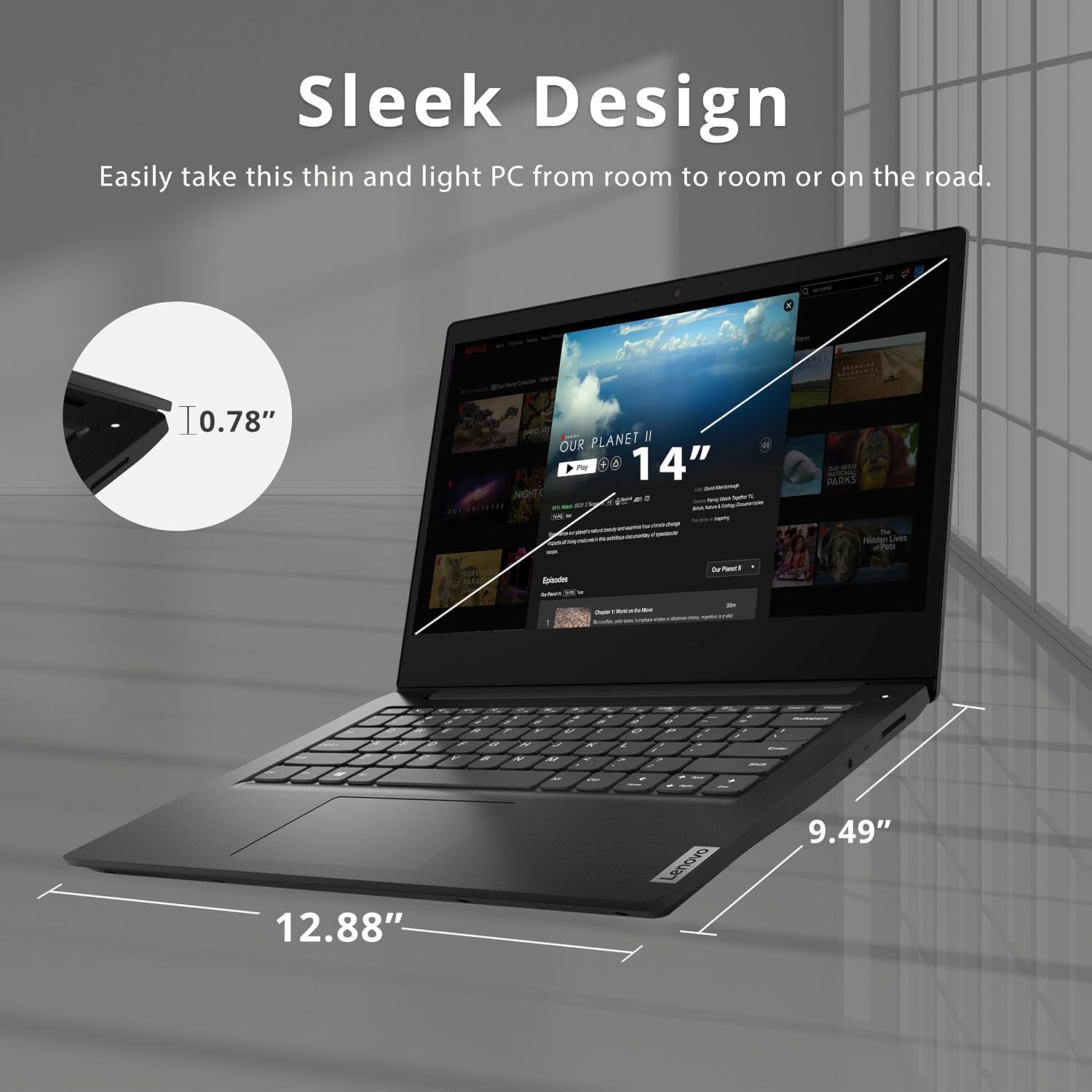 Lenovo Ideapad 3 14' HD Laptop, Intel Pentium Gold 6405U Processor, 8GB RAM, 256GB PCIe SSD, UHD Graphics, Speakers, WiFi, Webcam, Bluetooth, Win 10 S, Black, 32GB Hotface USB Card