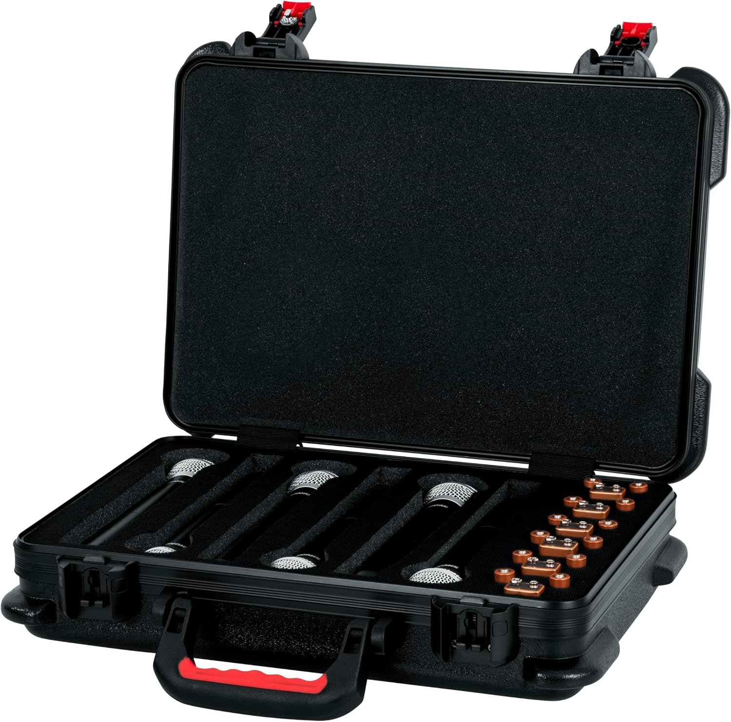 Gator TSA Series Case for 6 Wireless Microphones - w/Battery Storage