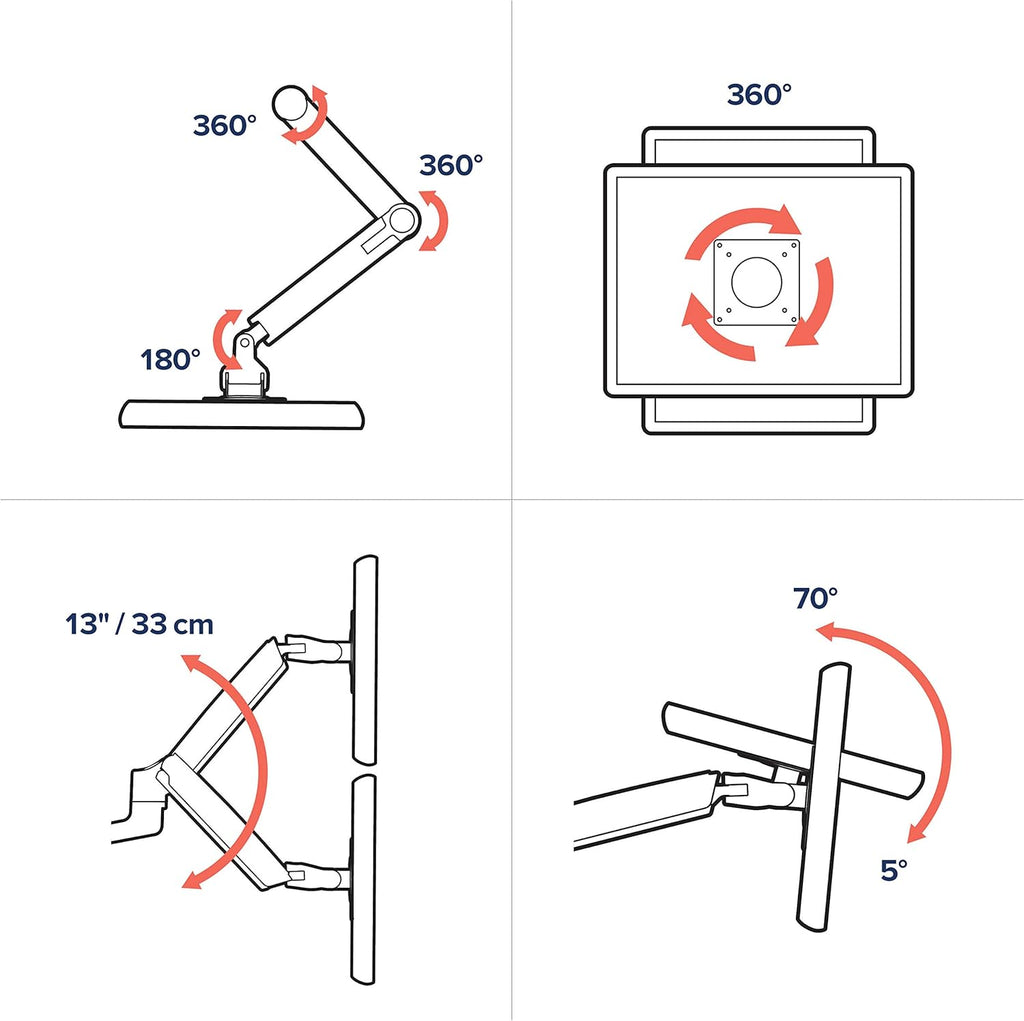 Ergotron – LX Vertical Stacking Dual Monitor Arm, VESA Desk Mount – for 2 Monitors Up to 40 Inches, 7 to 22 lbs Each – Tall Pole, Polished Aluminum