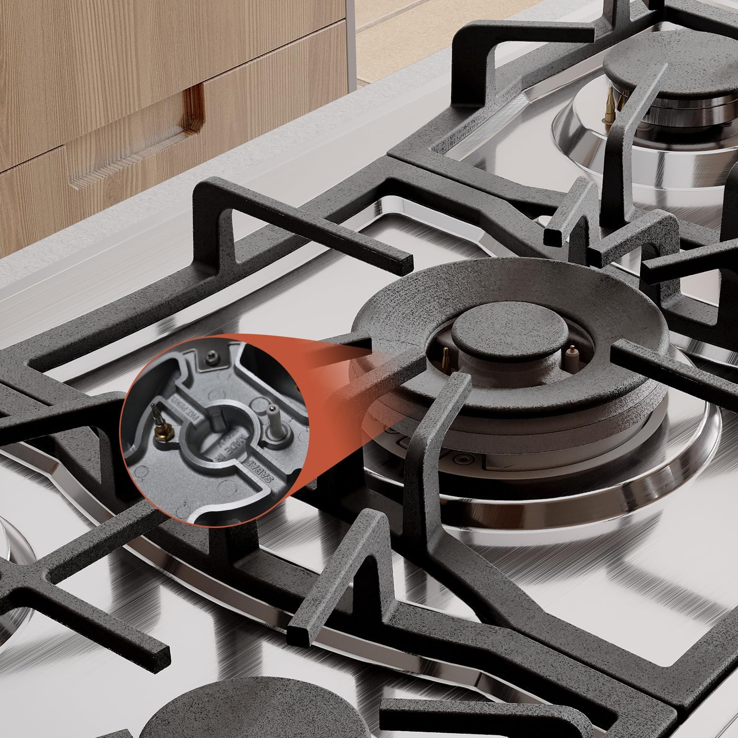 Empava 30' Gas Cooktop with 5 Italy Sabaf Sealed Burners NG/LPG Convertible Stainless Steel in Black Model 2020, 30 inches