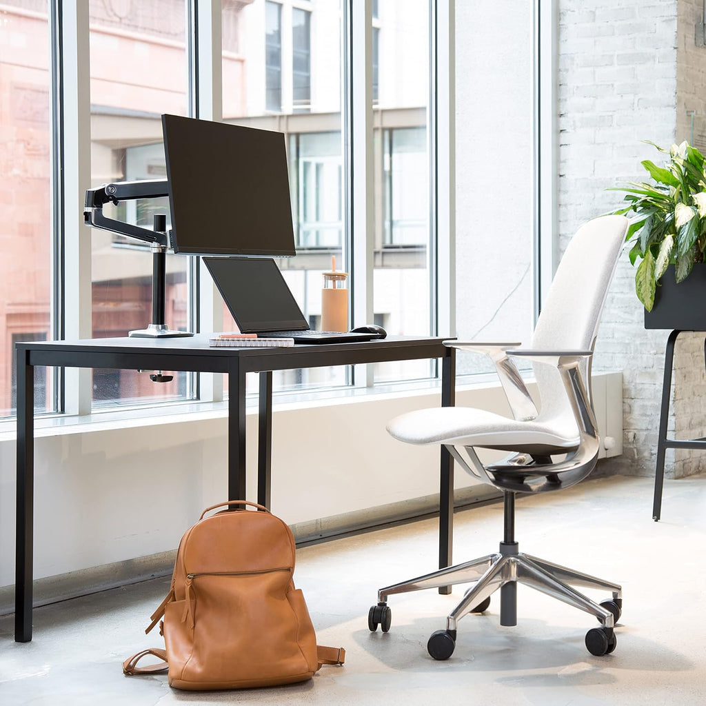 Ergotron – LX Monitor Arm, Single Monitor Desk Mount – fits Flat Curved Ultrawide Computer Monitors up to 34 Inches, 7 to 25 lbs, VESA 75x75mm or 100x100mm – Tall Pole, Polished Aluminum