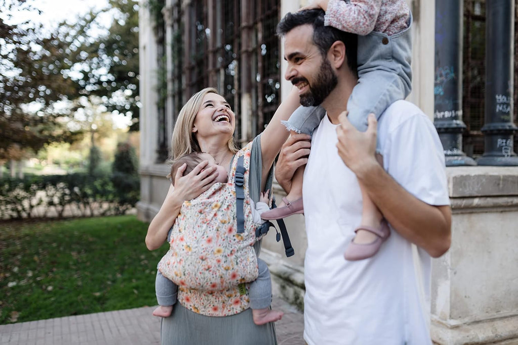 Boba X Baby Carrier - Adjustable Infant Carrier for Newborn to Toddler, Front and Backpack Babywearing 7 to 45 lbs, Ergonomic Baby Carrier with Crossable Straps and Padded Shoulders (Blossom)