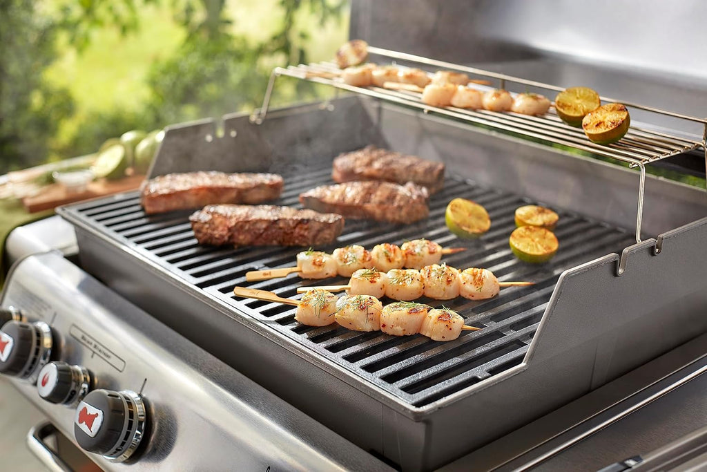 Weber Porcelain‑Enameled Cast‑Iron Cooking Grates 19.5' x 12.9' – Superior Heat Retention, Heavy‑Duty, Long‑Lasting Replacement Grates, Genuine Weber Grill Replacement