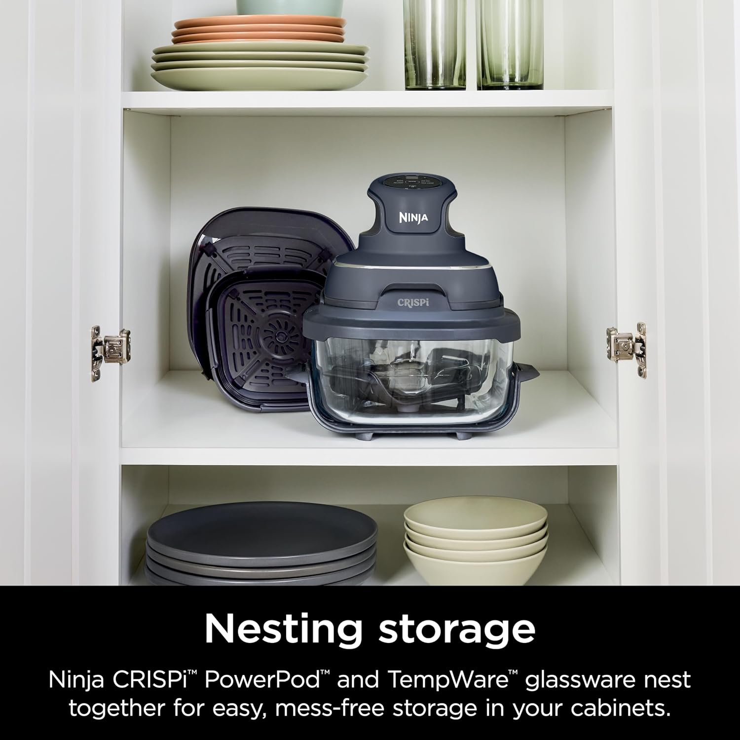 Ninja Air Fryer, 2.5 QT Crispi System + 4 Containers with Storage Lids, Air Fryer, Microwave, Freezer & Dishwasher Safe, Non Toxic Portable Cooking System, Compatible with Ninja FN100 Crispi Series