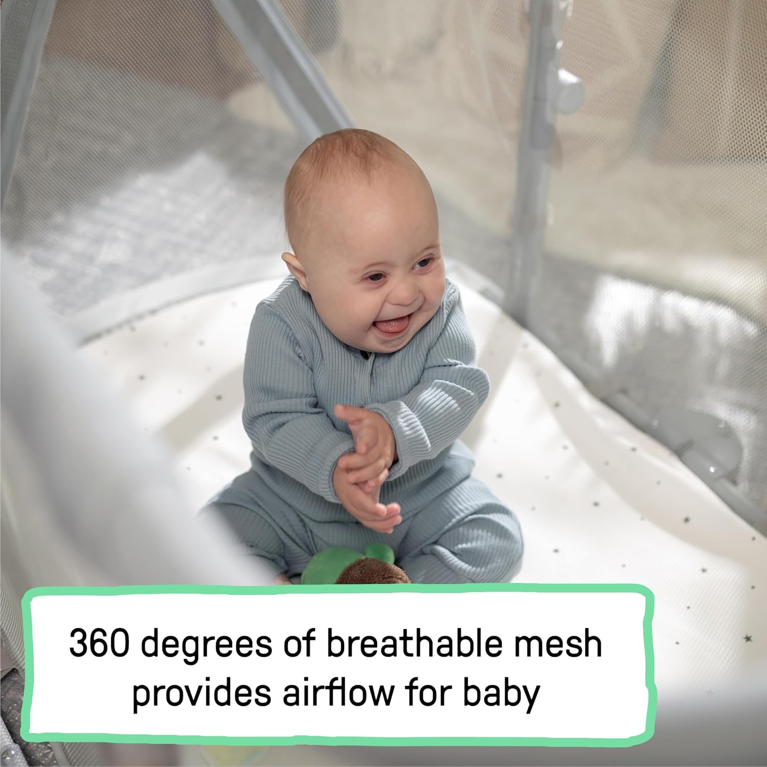 Ingenuity Dream Retreat 3-in-1 Portable Bassinet & Playard, Easy 3-Step Fold, Includes Indoor Outdoor UPF 50+ Light Blocking Shade, Mattress, & Sheet, 0-36 Months - Neutral