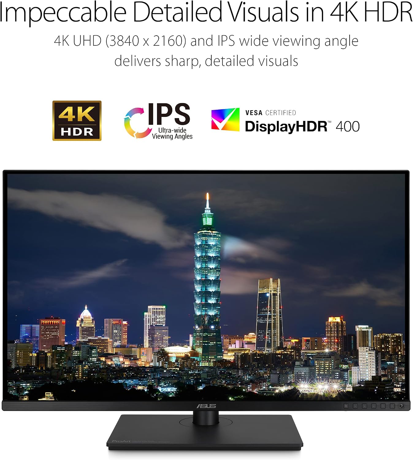 ASUS ProArt Display 32' 4K HDR Monitor (PA329CV) - UHD (3840 x 2160), IPS, 100% sRGB/Rec.709, ΔE < 2, Calman Verified, USB-C Power Delivery, DisplayPort, HDMI, USB 3.1 Hub, C-clamp, Height Adjustable