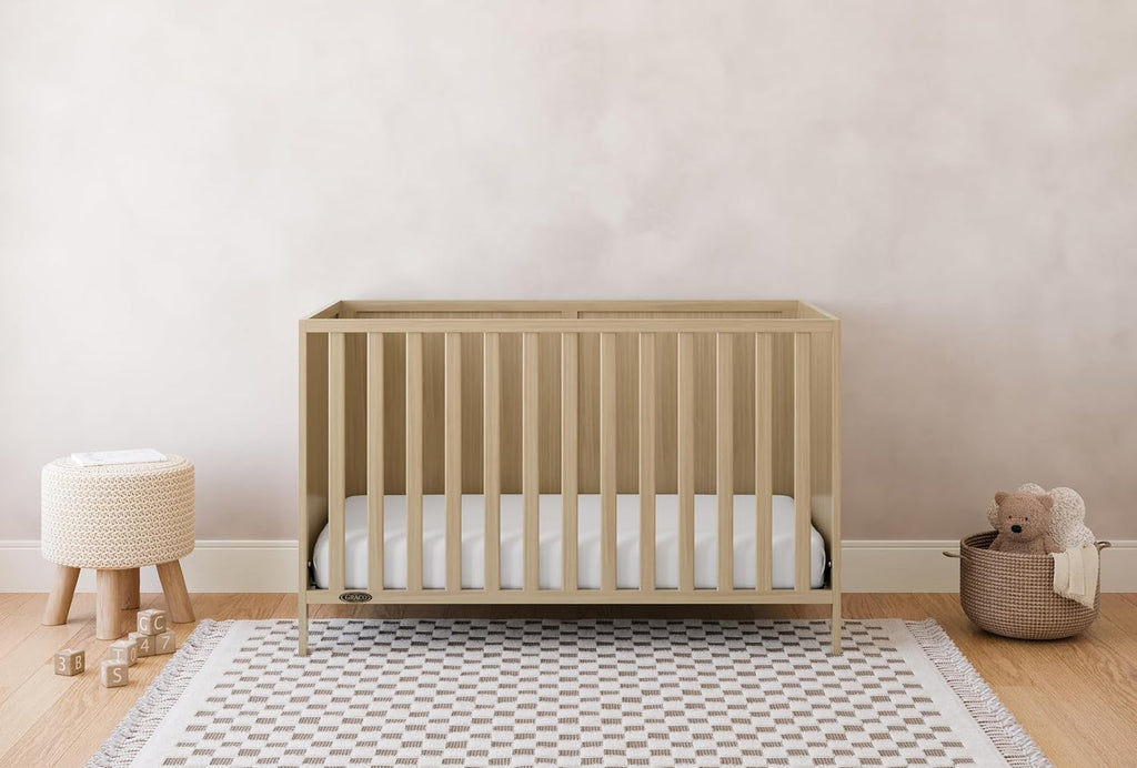 Graco Theo 3-in-1 Convertible Baby Crib - GREENGUARD Gold Certified, Converts to Toddler Bed & Daybed, Fits Standard Full-Size Baby Crib Mattress, 4 Adjustable Mattress Heights (Driftwood)