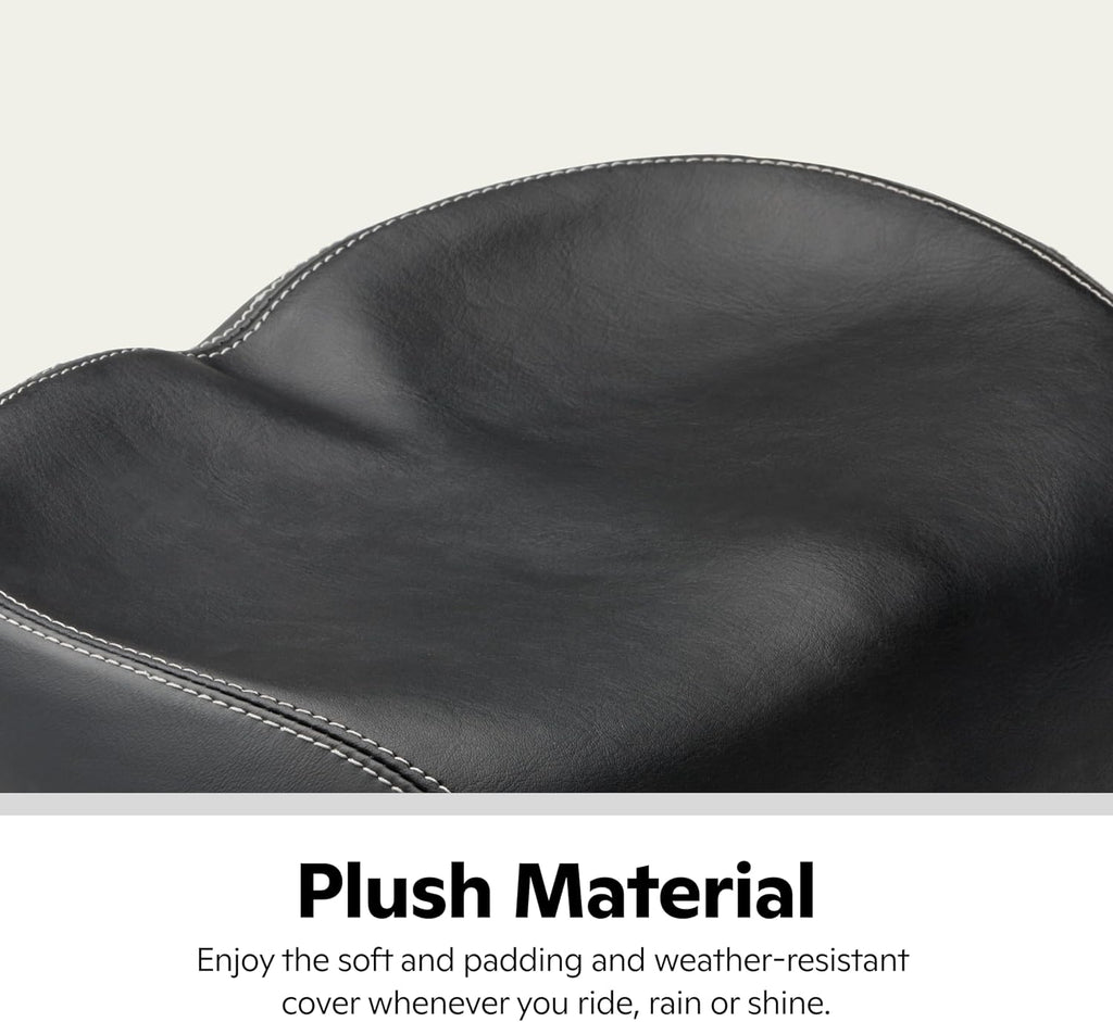 Schwinn Comfort Bike Seat, Quilted or Foam Padded Bike Saddle, Various Styles, Weather-Resistant Cover, Easily Attaches to Most Standard Seatposts