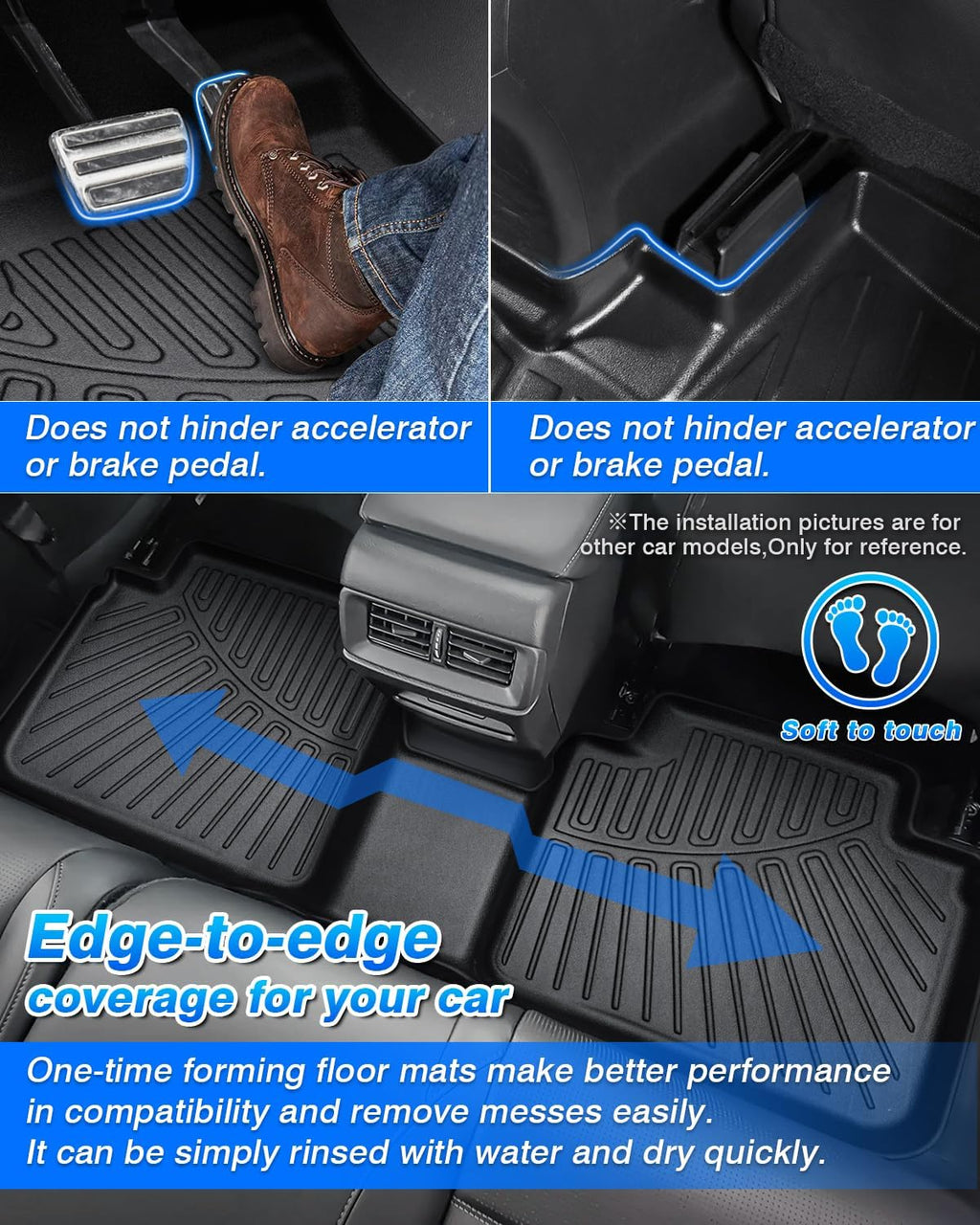 Floor Mats for Chevy Suburban & GMC Yukon XL 7 Seats 2021-2025 2026 All Weather Cargo Liner for Suburban Accessories Carpet TPE Heavy Duty Floor Mat (2nd Row Bucket Seats)