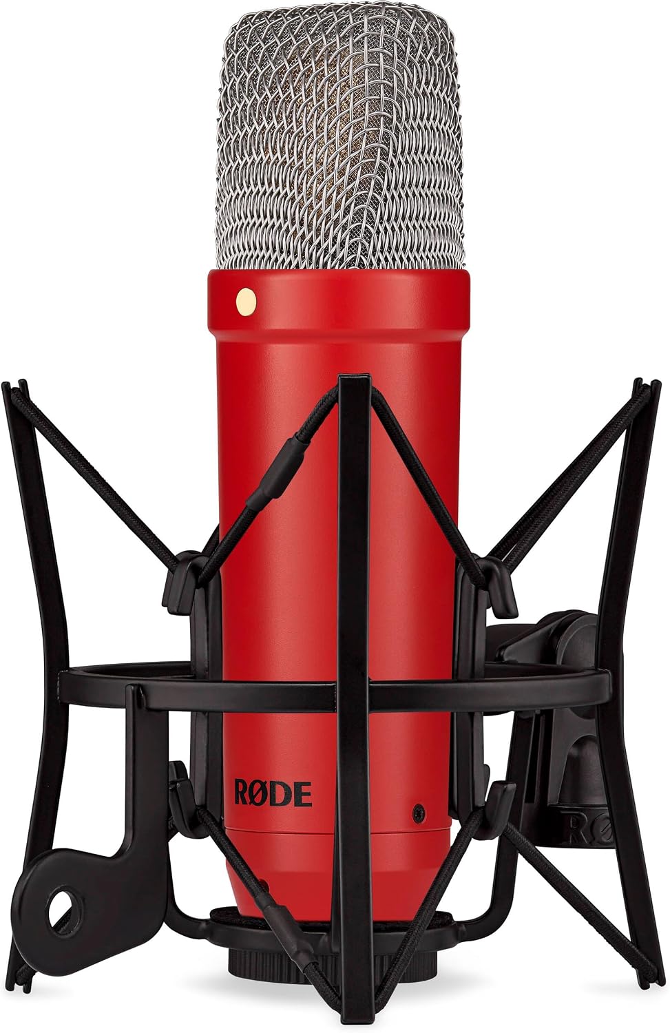 Rode NT1 Signature Series - Red Condenser Microphone with SM6 Shockmount, Tripod Base Microphone Stand and Pop Filter