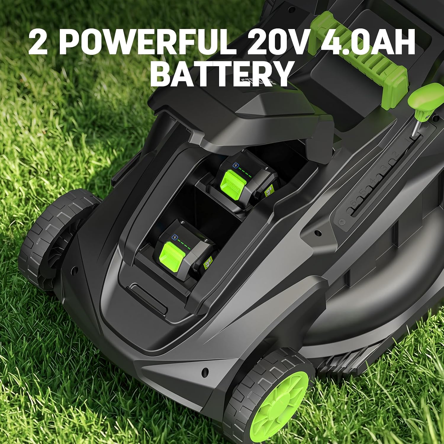 STEELITE 40V 17 Inch Cordless Lawn Mower, Brushless Motor, 6-Level Height Adjustment, 2-in-1 Bagging & Mulching, Comes with 2×4.0Ah Batteries and Charger