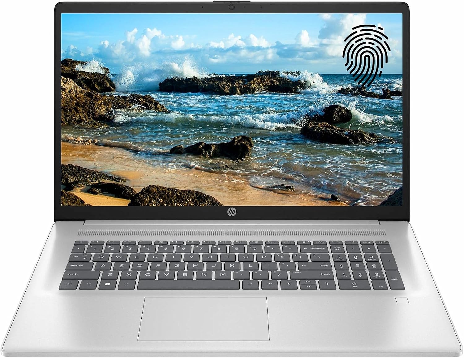 HP Essential Laptop, 17.3' FHD Screen, Intel Core i3-N305, 32GB RAM, 1TB SSD, Webcam, HDMI, Fingerprint Reader, Wi-Fi 6, Bluetooth, Windows 11 Home, Sliver