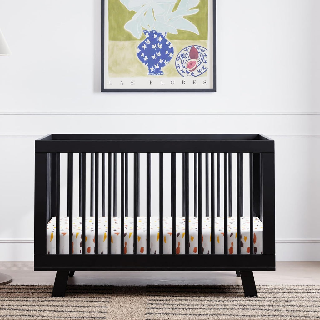Babyletto Hudson 3-in-1 Convertible Baby Crib - GREENGUARD Gold Certified Convertible Crib to Toddler Bed & Daybed - Wooden Baby Bed with 4 Adjustable Mattress Heights - Easy to Assemble - Black