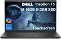 Dell Inspiron 15 Touchscreen Laptop (15.6' FHD LED, Intel 10-Core i5-1334U (> i7-1255U), 16GB RAM, 512GB SSD) for Business & Home, Fast Charge, Inspiron 3000 3530, Webcam, Win 11 Pro in S w/ Copilot
