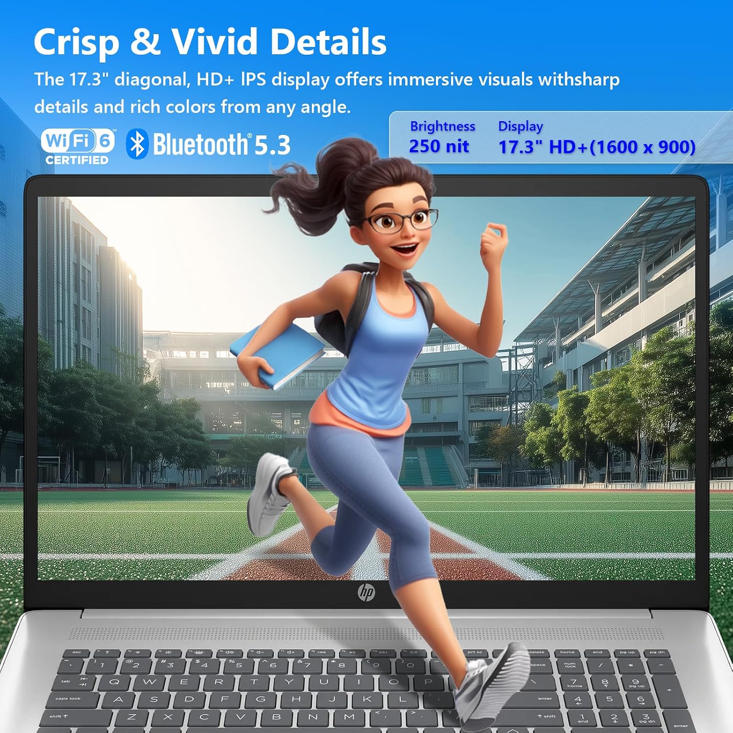 HP 17 Laptop Computer for Business, 64GB RAM, 2TB SSD, Intel 10-Core i5-1334U, 17.3' HD+ Anti-Glare Display, Win11 Pro, Backlit Keyboard, Fingerprint, Numeric Keypad, 720p HD Camera, w/Accessories