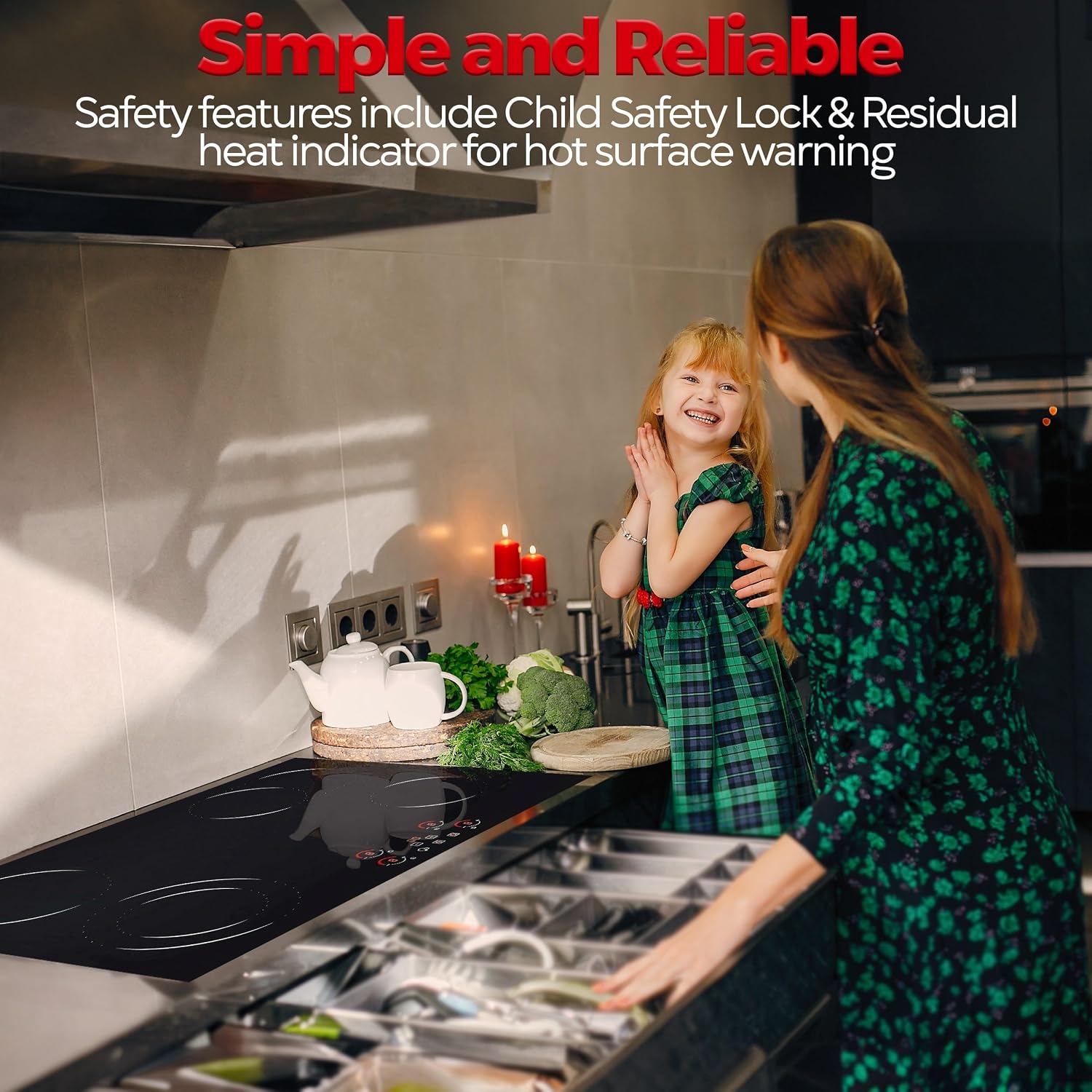 Ramblewood 4 Burner 30' Electric Cooktop, EC4-70, 7200W