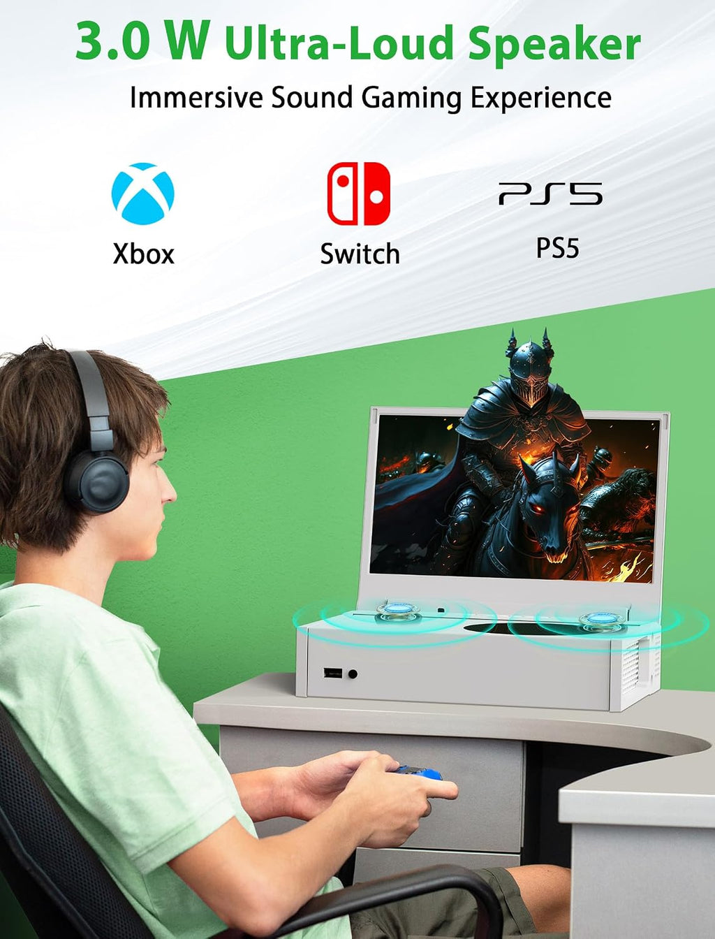 DEPGI 4K 14' Portable Gaming Monitor IPS Screen for Xbox Series S（not Included） with Remote Control, Portable Monitor with HDR10, AMD FreeSync, 2X HDMI for Indoor Outdoor Travel