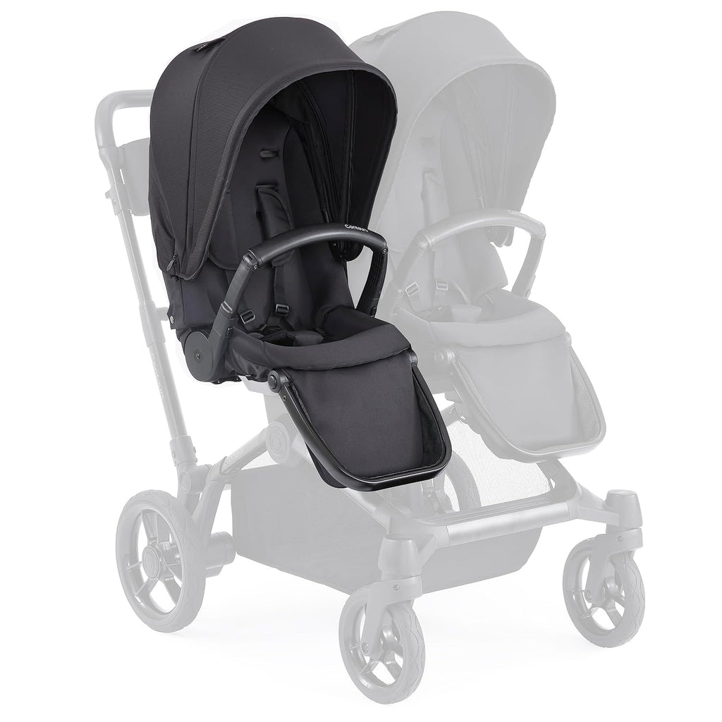 Contours Full Size Second Seat Accessory, Exclusive Compatibility with Element Baby Stroller (Model ZL032), Reversible Seating, Removable Napper Bar, UPF 50+ Canopy, Single to Double Mode, Black