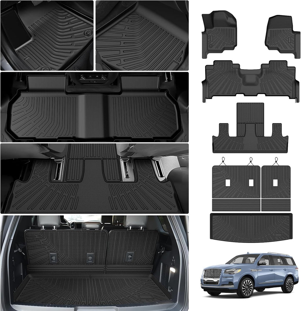 Cartist Floor Mats for Ford Expedition/Lincoln Navigator 7 Seats 2018-2024(Not for Max or L), All Weather Cargo Liner for Expedition Accessories, Heavy Duty Car Mats, Car Accessories