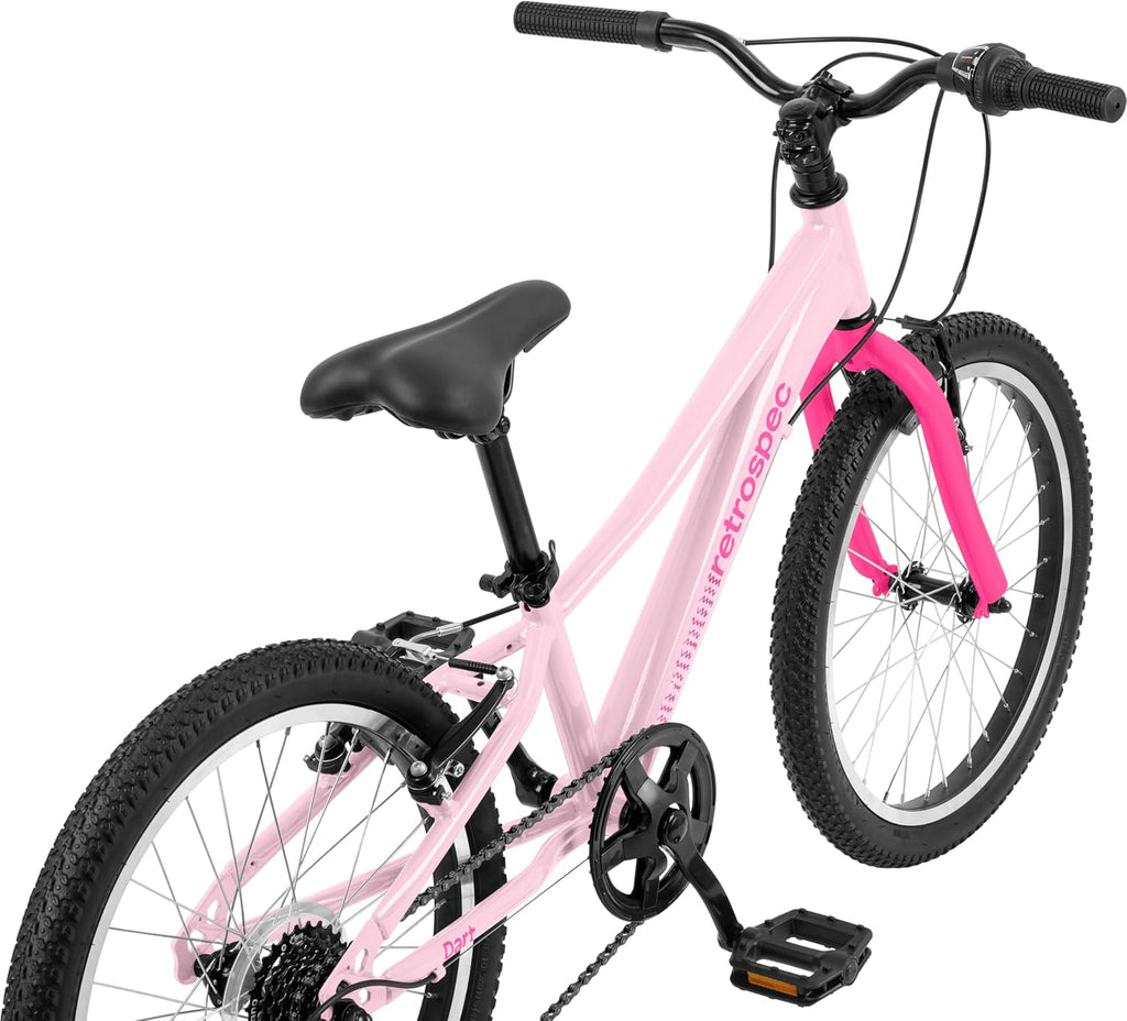Retrospec Dart Kids Bike - 7-Speed Hybrid Bicycle for Ages 6-11 with 29in All-Season Tires & Shock Absorption - Adjustable Height Youth Bike with V-Brakes & Smooth Gear Shifting