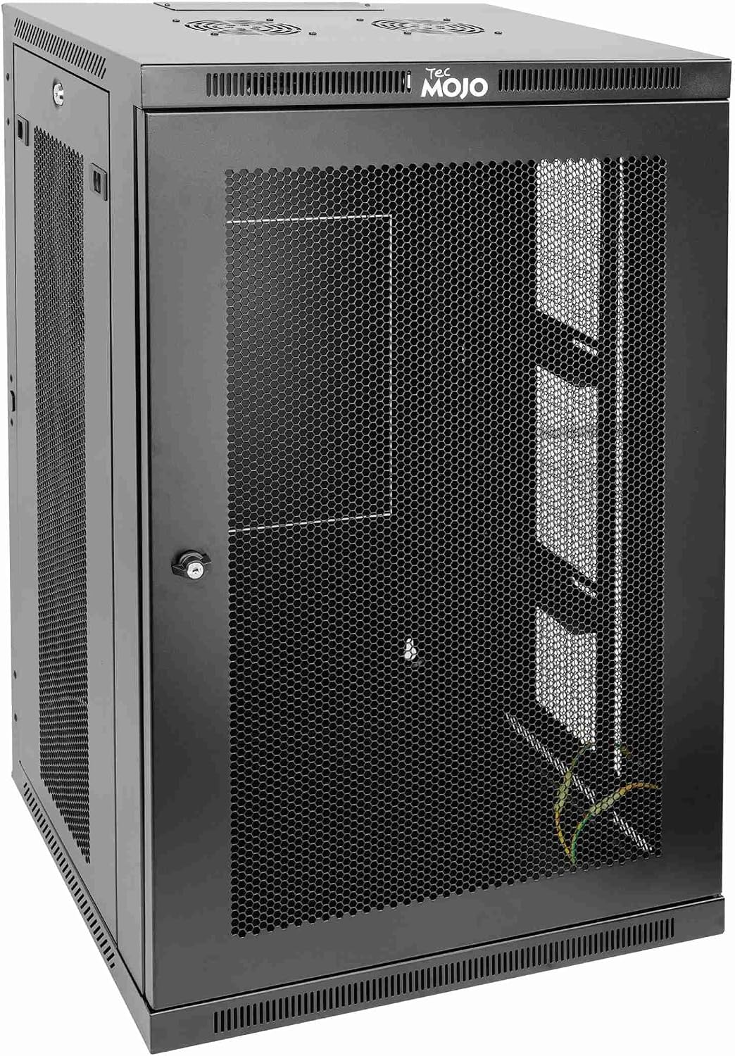 Tecmojo 18U Wall Mount Rack,18U Rack 17.7 Inch Depth,Hold Up to 176 Lbs,Enclosed Wall Mount Rack Kit for 19 Inch Network,Server and AV Gear,Mesh Door(Elite Collection)