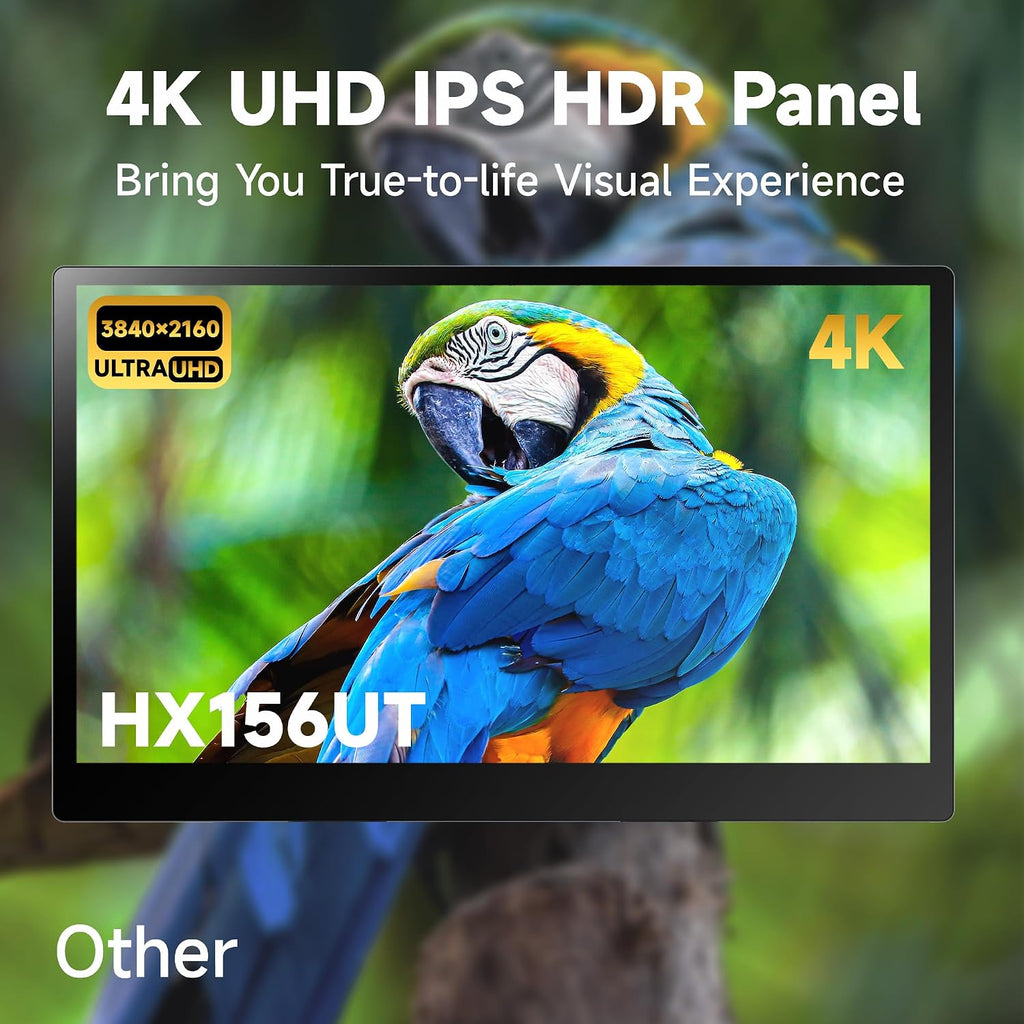 15.6' Portable Monitor 4K OLED Touchscreen, 100% Adobe RGB 10-Bit Color, USB-C External Display for Laptop, PC, Mac, Phone, Gaming, with Smart Cover & Stand