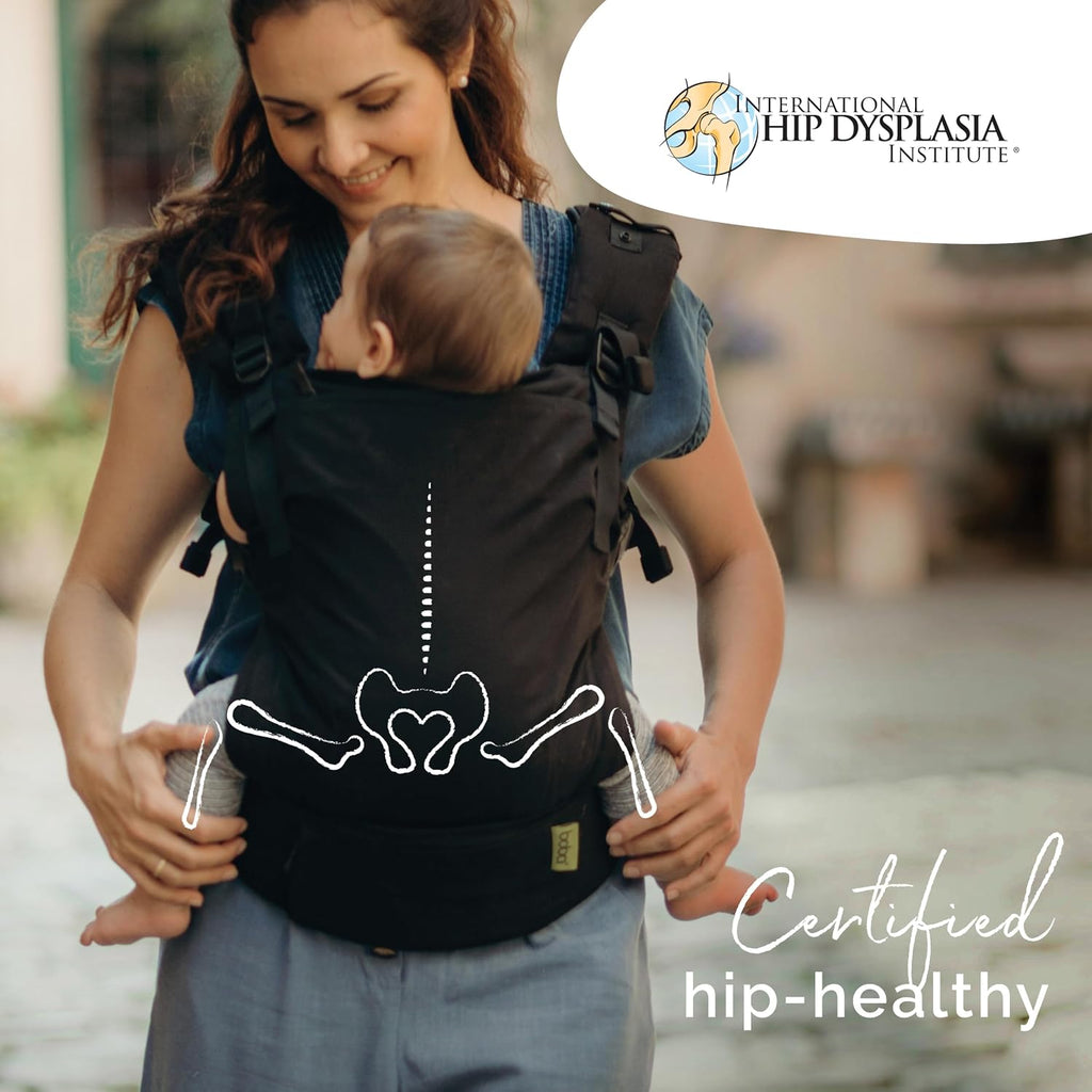 Boba X Baby Carrier - Newborn to Toddler Adjustable, 2-in-1 Convertible Front and Backpack Carrier 7 to 45 lbs, Ergonomic Baby Carrier with Crossable Straps (Black Beauty)