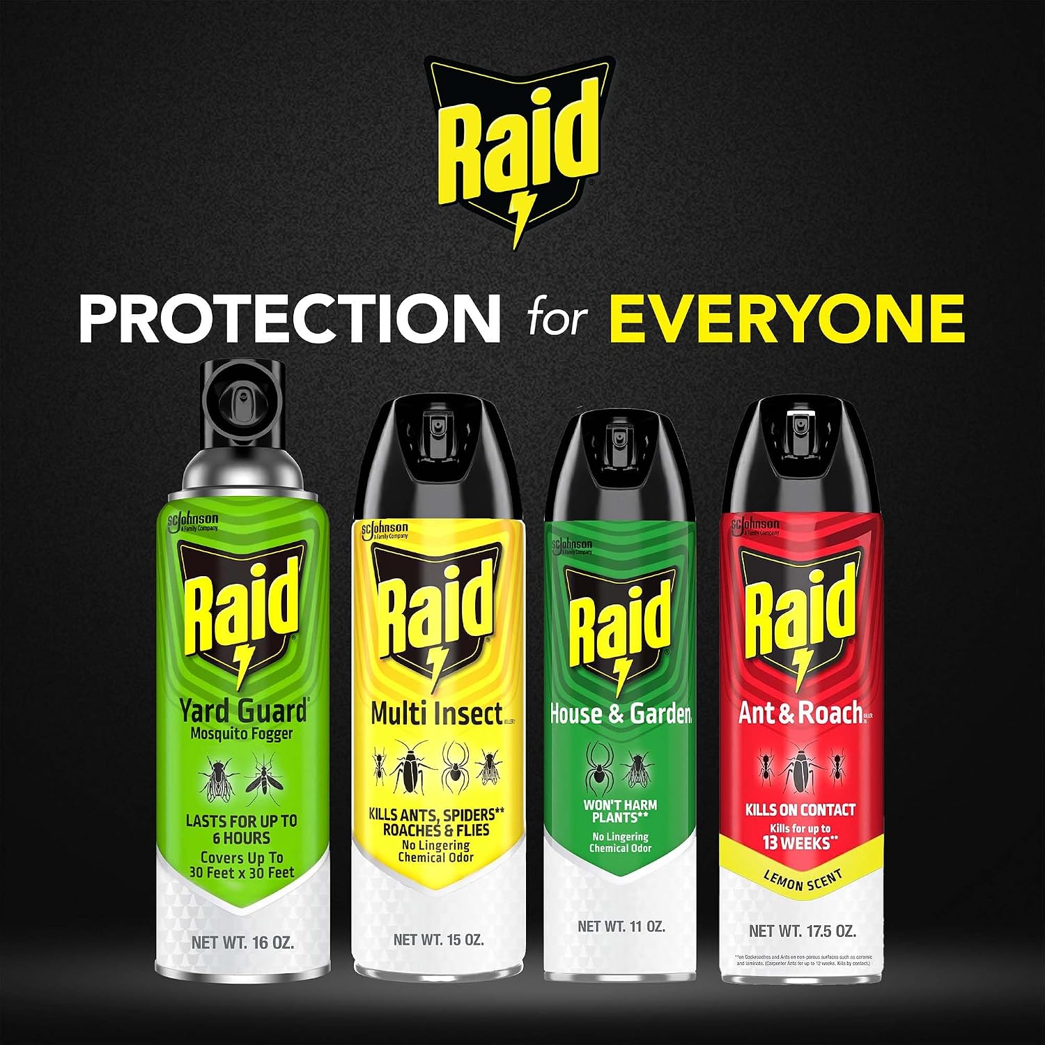 Raid Yard Guard Mosquito Fogger for Outdoor Yard Patio Deck and Garden Mosquito Control Aerosol Spray 16 Ounce (Pack of 12)