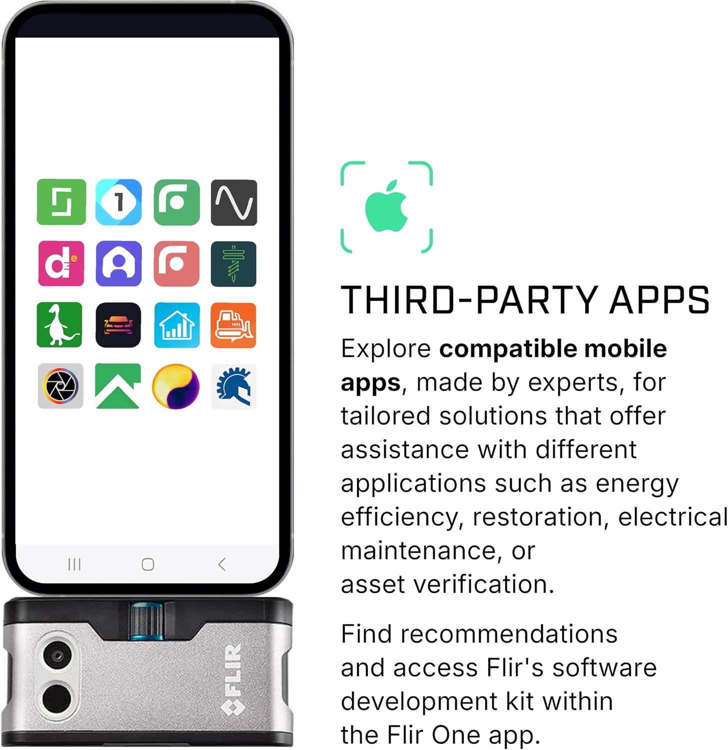 Flir One - Thermal Imaging Camera for iOS Smartphones (iPhone 15 and Newer w/USB-C), 240x180 Super Resolution (80x60 Native IR)