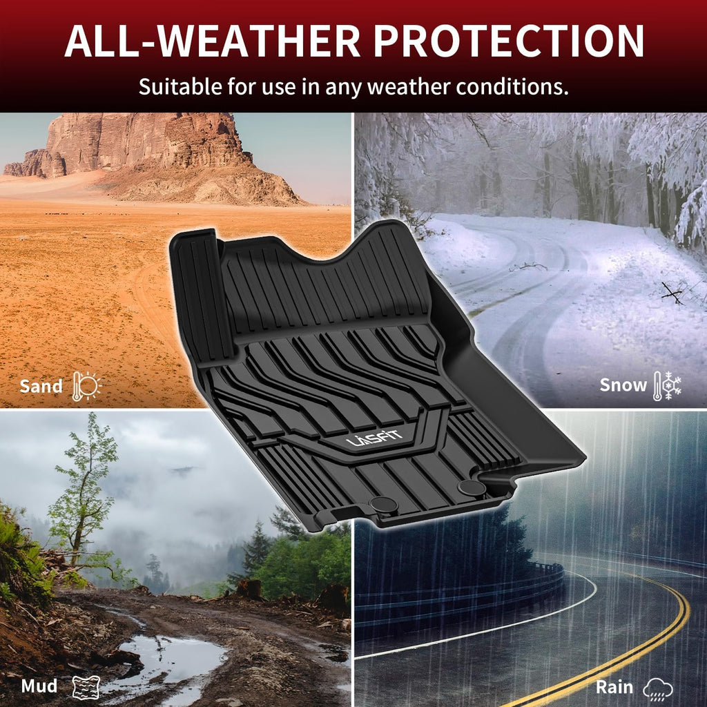 LASFIT Floor Mats for Nissan Rogue 2014-2020 (Not Fit Rogue Sport or Select), All Weather TPE Custom Fit Durable Floor Liners for Rogue S/SV/SL 2020 2019 2018 2017-2014 1st & 2nd Row Car Mats