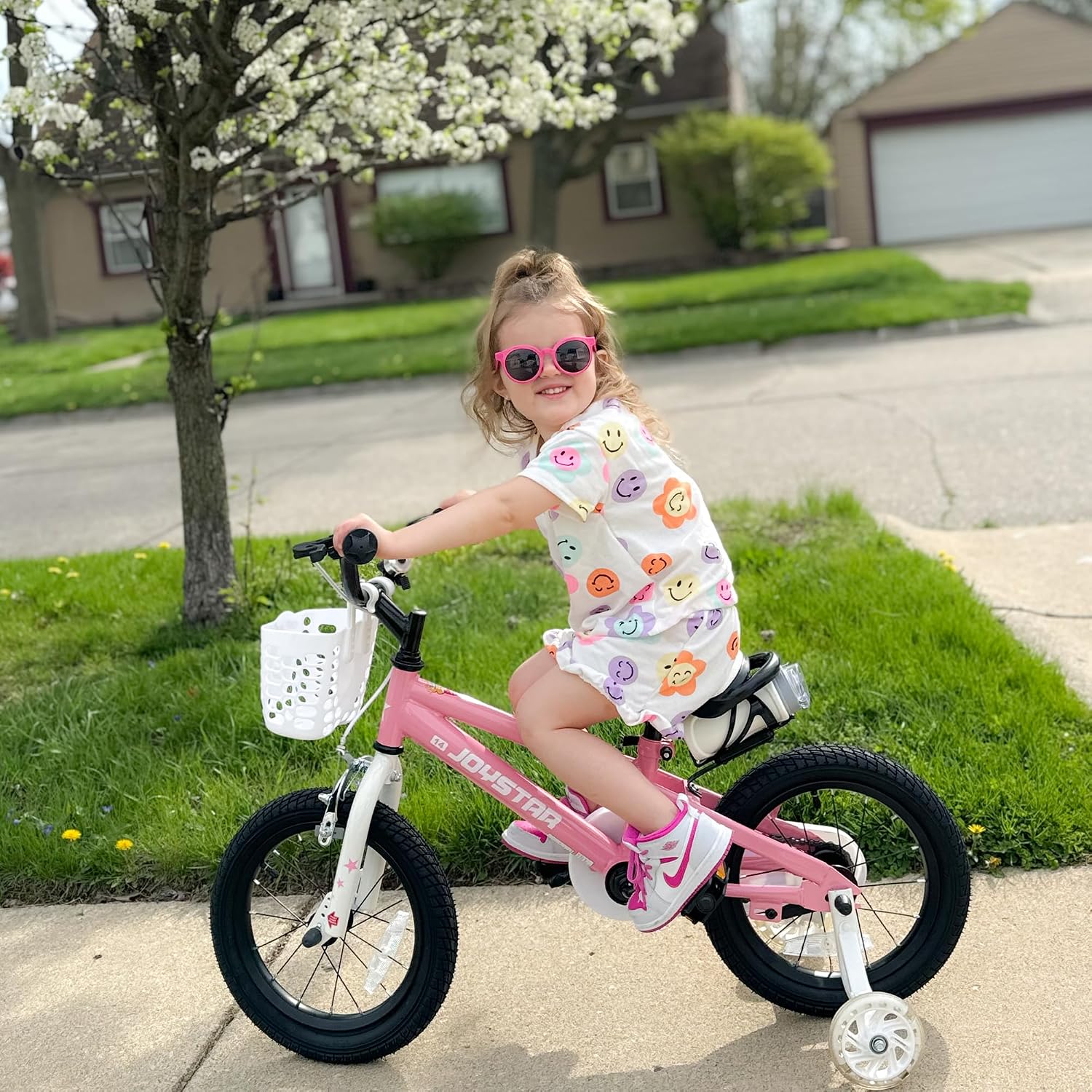 JOYSTAR Pluto 12 14 16 18 20 Inch Kids Bike with Light Up Training Wheels, Kids' Bicycle for Boys Girls Age 3-12 Years, Children Bikes, Multiple Colors