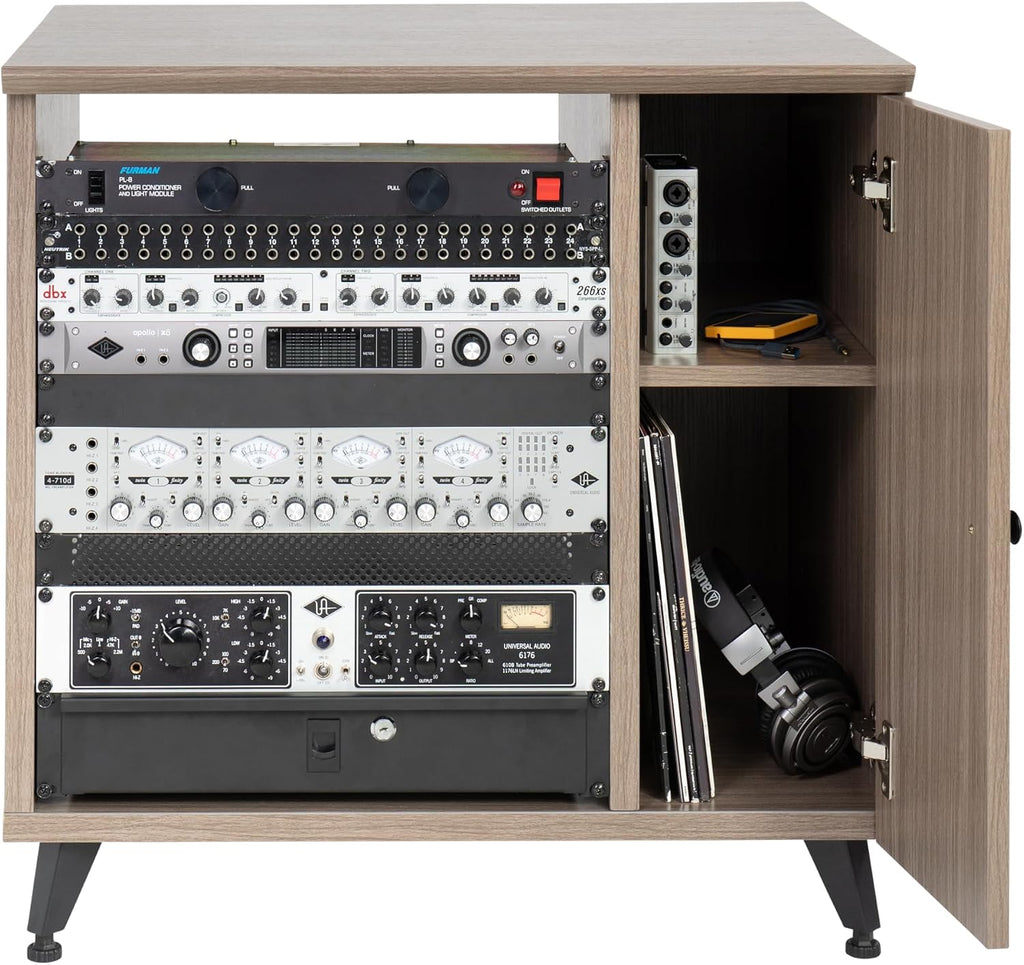 Gator Frameworks Elite Furniture Series Sidecar Cabinet with with Configurable Rack Space & Shelving (GFW-ELITESIDECAR-Gry)