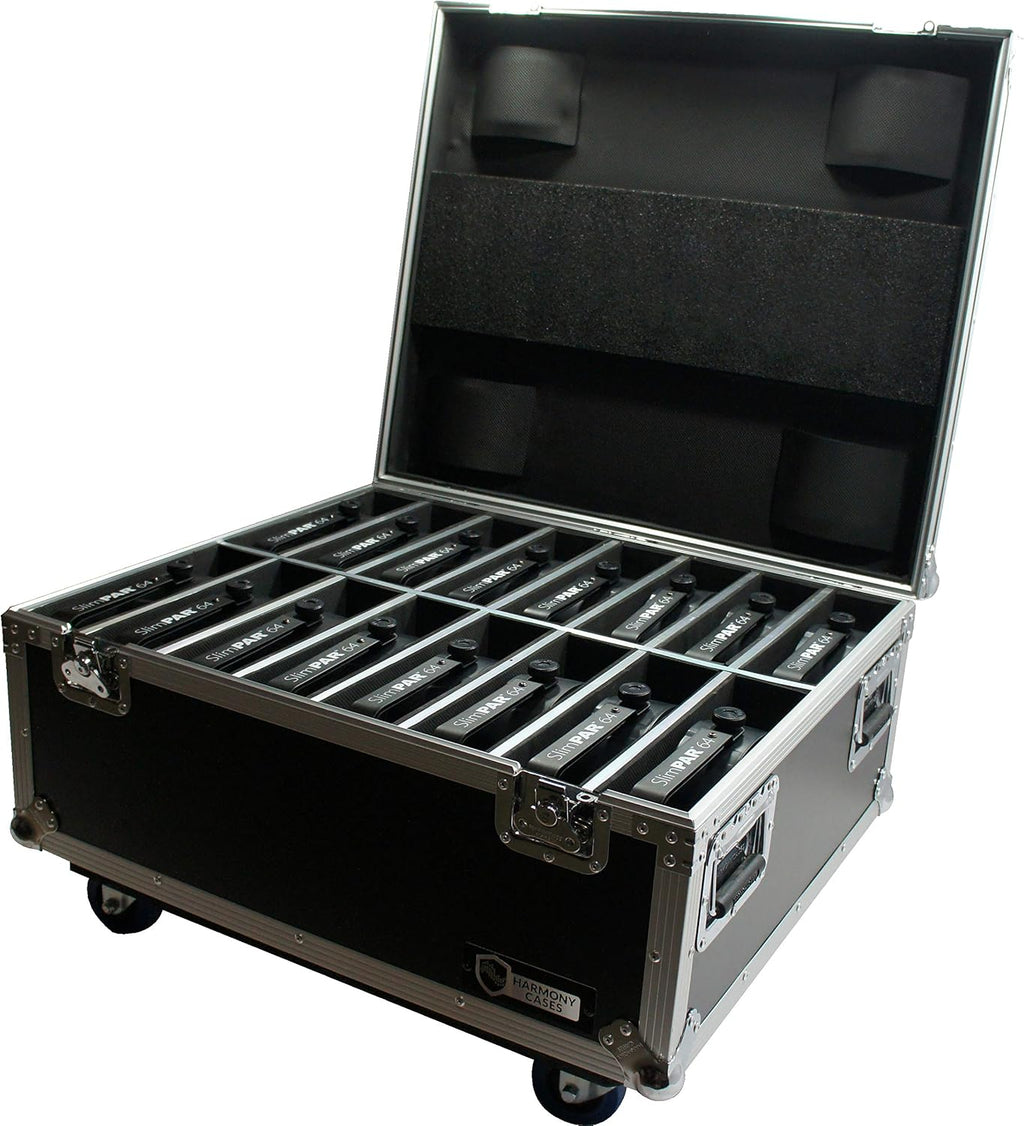 Harmony Audio Cases HC16SLIMPAR64 Light Flight Road Case Compatible with Chauvet SlimPAR 64 x 16