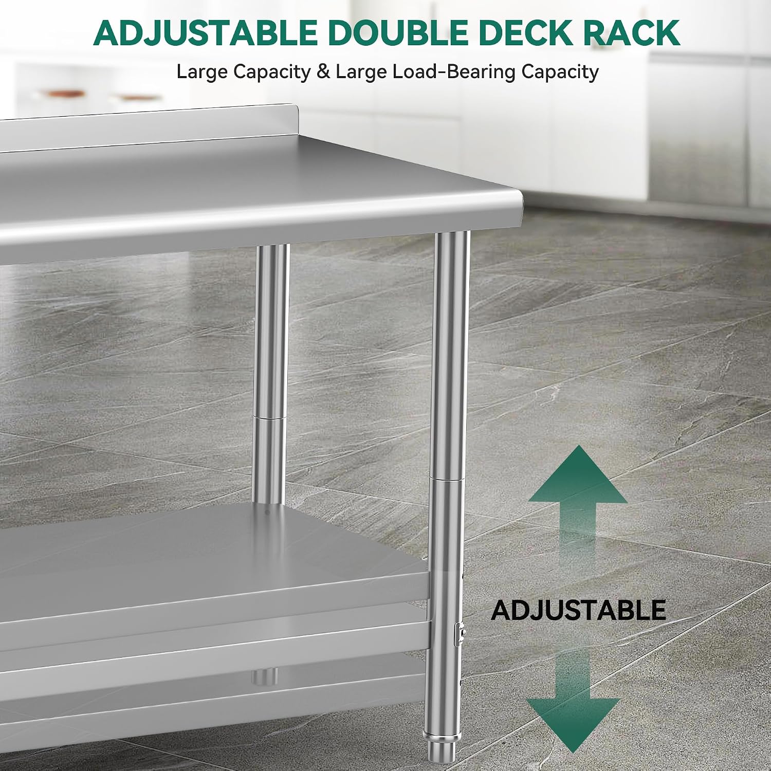 YITAHOME 36' x 24' Stainless Steel Table with Wheels for Prep & Work with Backsplash, NSF Metal Table Prep Table with Undershelf for Home Kitchen Restaurant Garage Warehouse