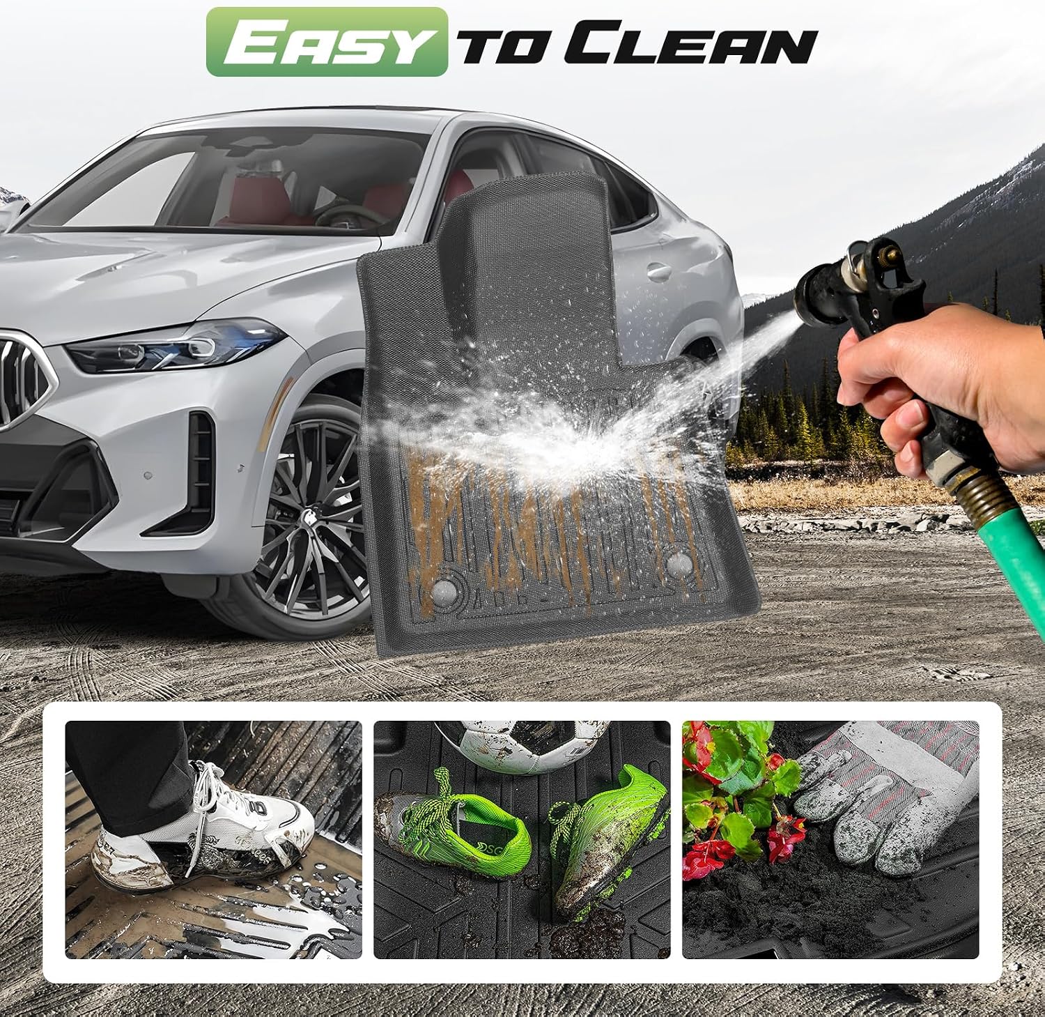 Cartist Floor Mats for BMW X6 2020-2025 2026, All Weather Cargo Liner for X6 Accessories, Heavy Duty Car Mats for BMW X6 M/M50i/sDrive40i/xDrive40i G06, Car Accessories