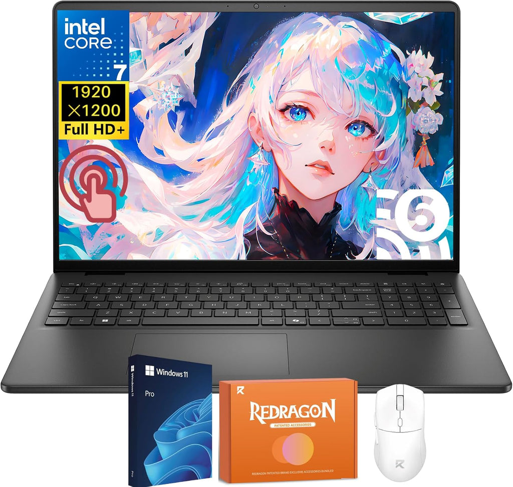 Dell 16 Touchscreen Laptop Computer, 16' FHD+, Intel Core 7 150U, 32 GB DDR5 5200 MT/s, 1 TB SSD, Intel Graphics, Backlit Keyboard, Copilot AI, Wi-Fi 6, Business PC, Windows 11 Pro