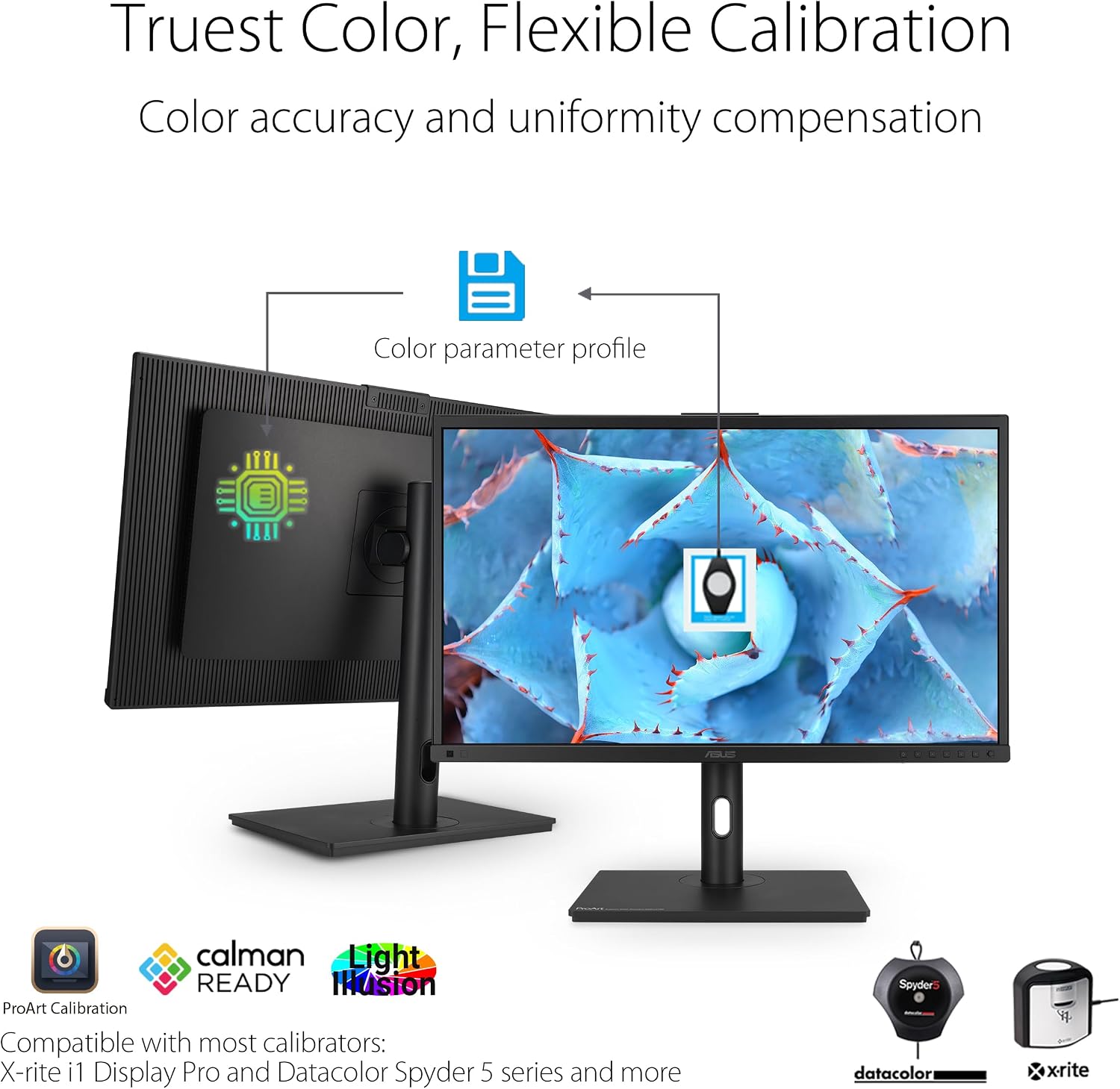 ASUS ProArt Display 27'4K HDR RGB OLED Professional Monitor (PA27DCE-K) - UHD (3840 x 2160), 99% DCI-P3, HLG, ΔE < 1, USB-C PD 80W, Hardware Calibration, Calman Ready, X-rite i1 Display Pro Calibrator