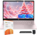 HP Stream 14' HD Laptop, Intel Processor N150, 16GB RAM, 1.12TB Storage(128GB UFS+1TB Docking Station Set), Intel Graphics, Webcam, Wi-Fi 6, 1 Year Office 365, Copilot, Fast Charge, Win 11, Pink