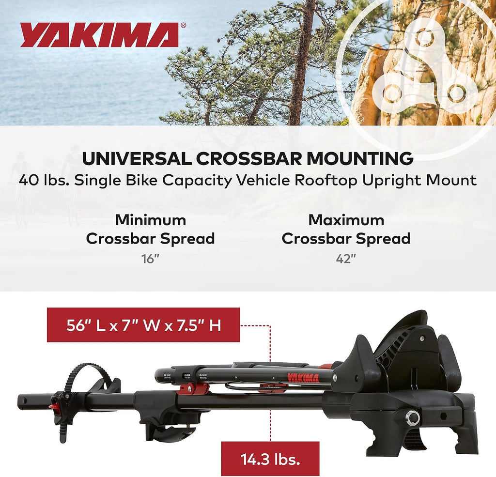 Yakima Rooftop Bike Rack Mount, Heavy-Duty Car & SUV Roof Carrier, FrontLoader, Black - Bicycle Storage Equipment and Accessories for Vehicles