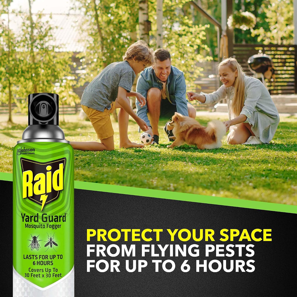 Raid Yard Guard Mosquito Fogger for Outdoor Yard Patio Deck and Garden Mosquito Control Aerosol Spray 16 Ounce (Pack of 12)