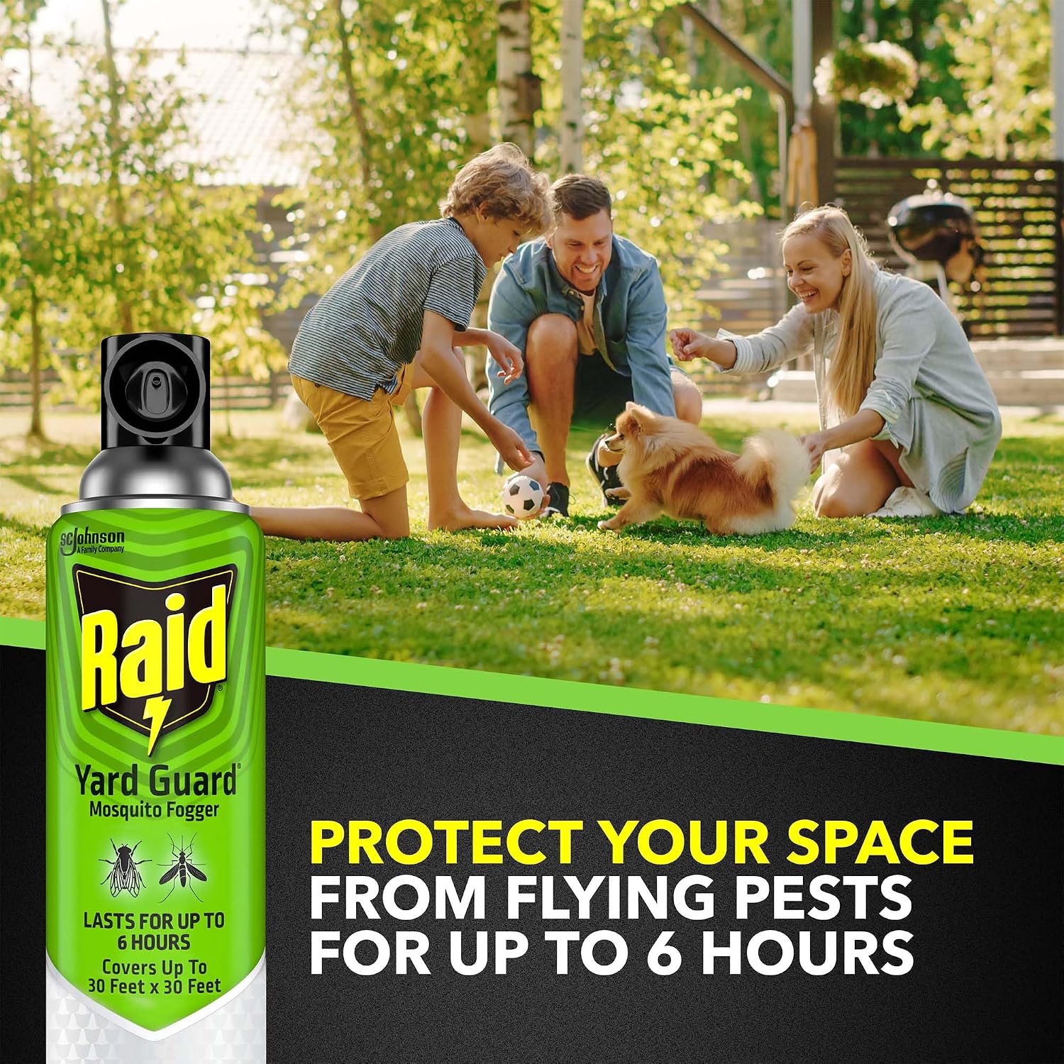 Raid Yard Guard Mosquito Fogger for Outdoor Yard Patio Deck and Garden Mosquito Control Aerosol Spray 16 Ounce (Pack of 12)