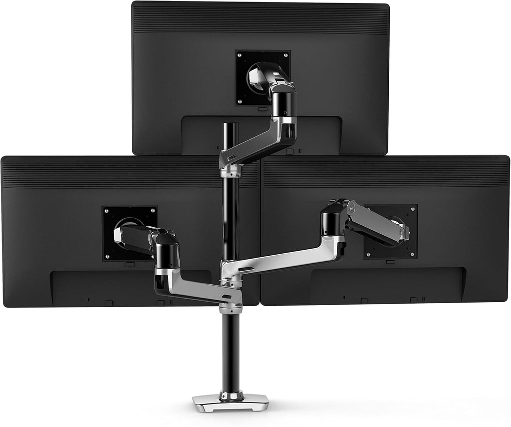 Ergotron – LX Vertical Stacking Dual Monitor Arm, VESA Desk Mount – for 2 Monitors Up to 40 Inches, 7 to 22 lbs Each – Tall Pole, Polished Aluminum