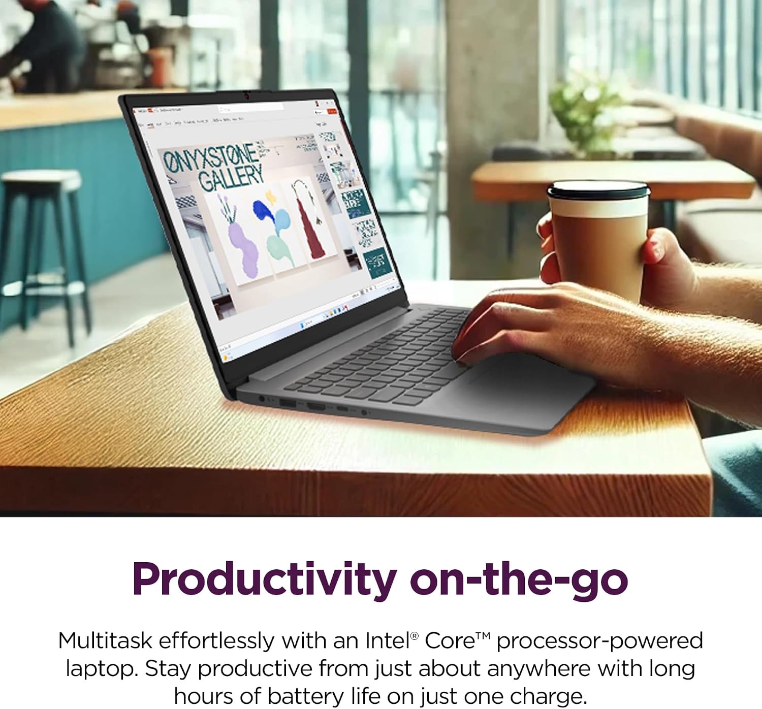Lenovo IdeaPad Laptop Computer - 8GB RAM - 256GB SSD Storage - Intel Core - Microsoft Office for the Web | Rapid Charging, Webcam, Windows 11 no Mouse | Essential Laptop, Slim, Light