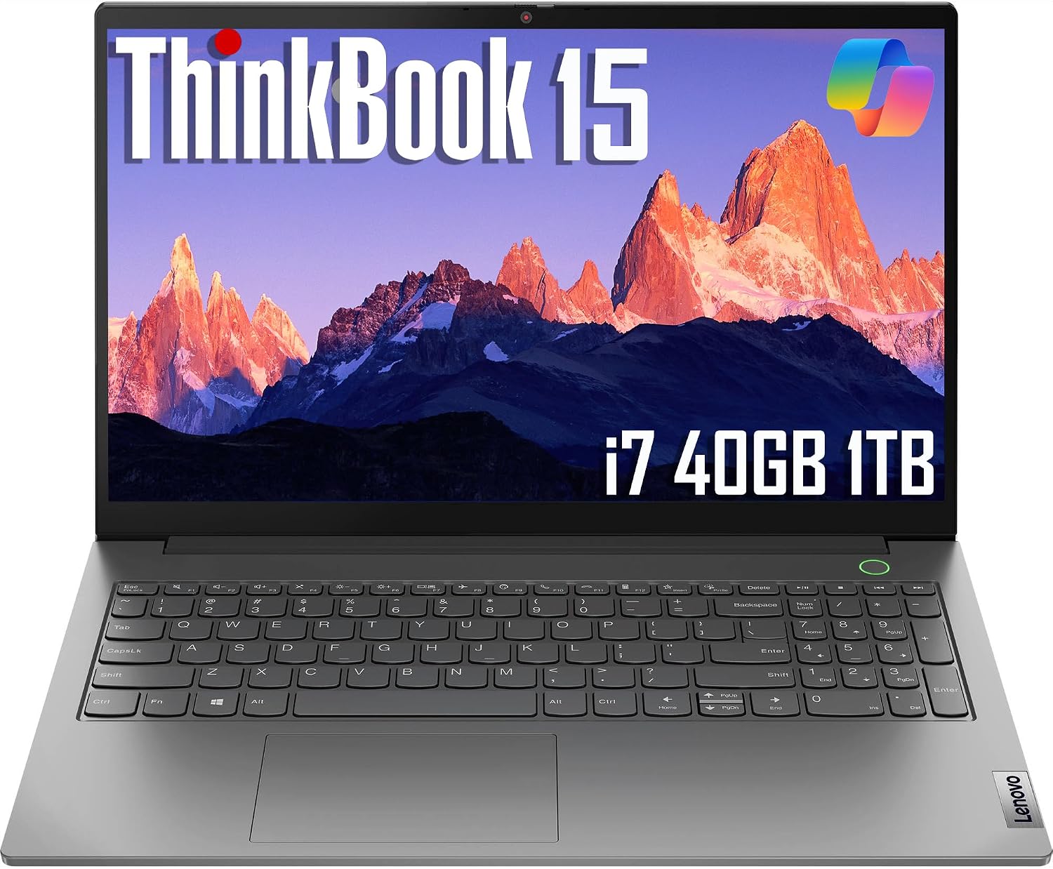 Lenovo ThinkBook 15 Gen 4 Business Laptop (15.6' FHD Anti-Glare, Intel 10-Core i7-1255U, 40GB RAM, 1TB SSD), Thunderbolt 4, Fingerprint, 1080p Webcam, Ethernet, Wi-Fi 6, Win 11 Pro w/Copilot, Grey