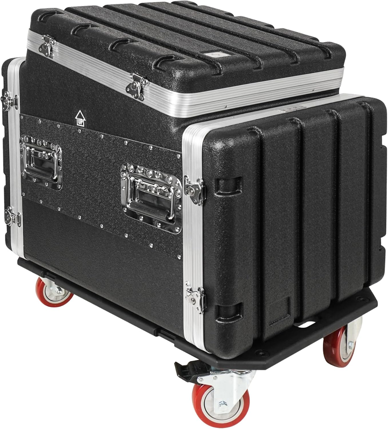 Sound Town Lightweight and Compact 8U ATA ABS Rack Case, with Slant Mixer Top, Casters, 21' Depth, 10U Top and 8U Side Spaces (STMR-A10X8UW)