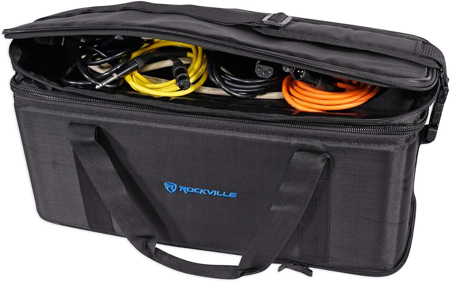 Rockville ROCKFORCE Bundle: 384 Channel DMX Light/Fog Controller with MIDI Control, RRB40 4U Rack Bag with 12' Depth and Shoulder Strap, 2-Items
