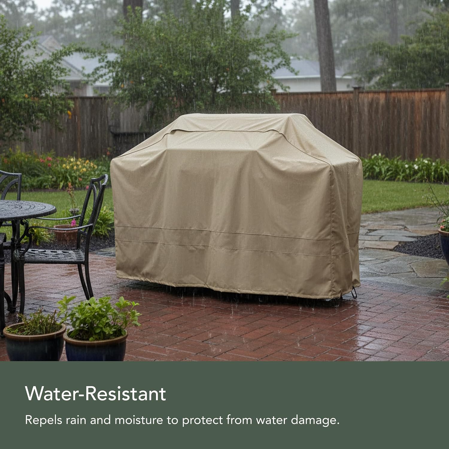 Covermates Elite Island Grill Cover - Weather-Resistant BBQ Grill Protection, Heavy-Duty Outdoor Cover with Mesh Vents for Year-Round All-Weather Durability, 74 Inch, Khaki